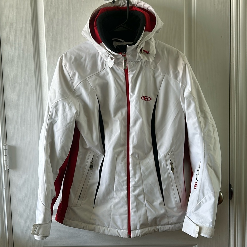 Marker Ski Coat - White, Red, Black